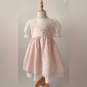 Toddler Daisy Apron Dress; Flower Girl Dress